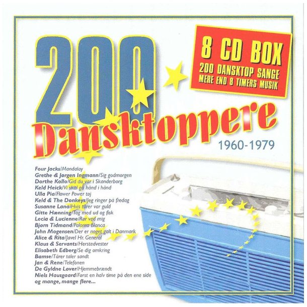 CD: 200 Dansktoppere 1960-1979 - 8 cd box - Brugt