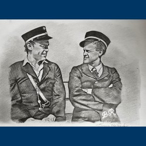 Portrt Tegning med Dirch Passer og Ove Sproge - Ved kongelunden