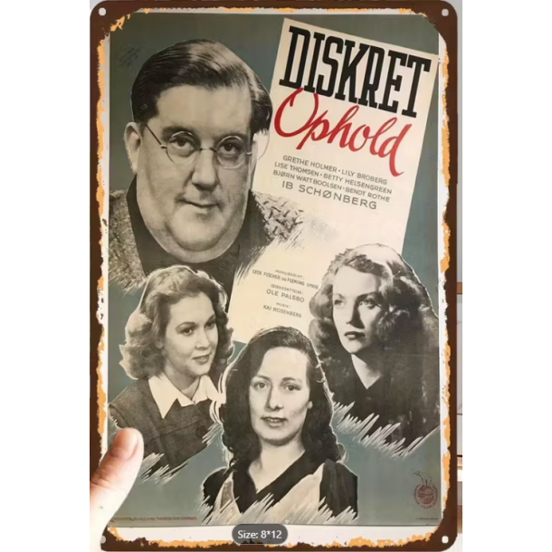 Diskert Ophold - Metal Skilt 20x30cm