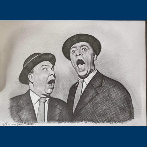 Kjeld og Dirch - Portrt Tegning