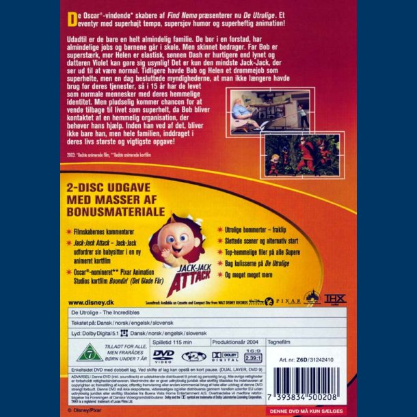 De utrolige - 2 disc udgave - Brugt - Udget