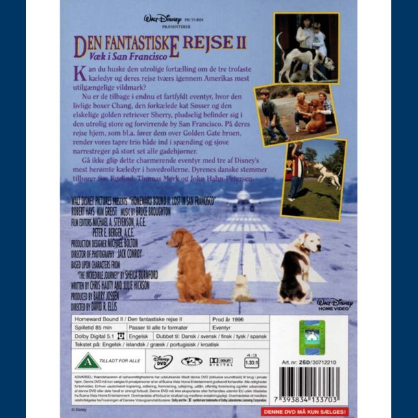 Den Fantastiske Rejse 2 - Vk i san francisco - Dvd - Brugt