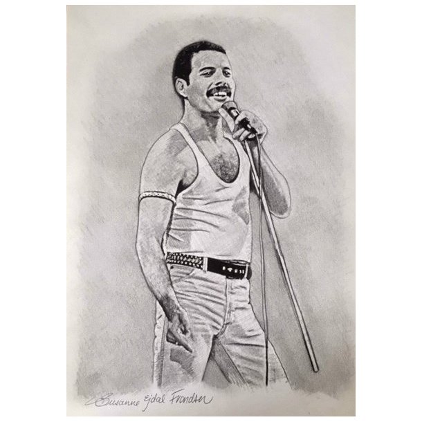 Portrt Tegning - Freddie Mercury