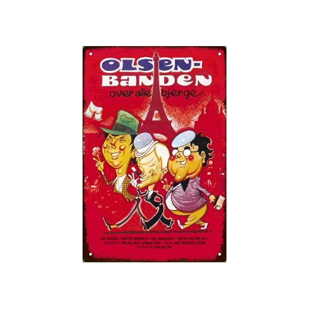 Olsen Banden over alle bjerge - Metal Skilt 20x30cm