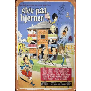 Stv paa hjernen - Metal Skilt 20x30cm